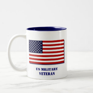 Caneca De Café Em Dois Tons Veterano Militar dos EUA