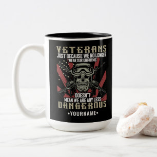 Caneca De Café Em Dois Tons Veterano Patriótico EUA Engraçado Humor