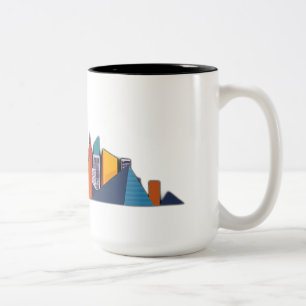 Caneca De Café Em Dois Tons Vetor Skyline abstrato Urbano