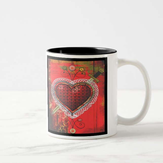 Caneca De Café Em Dois Tons Vèvè de Erzulie Dantor (Direita)
