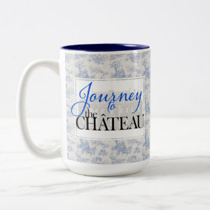 Caneca De Café Em Dois Tons Viagem ao Chateau Toile Pattern Mug