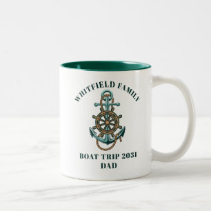 Caneca De Café Em Dois Tons Viagem de barco de férias náuticas personalizadas
