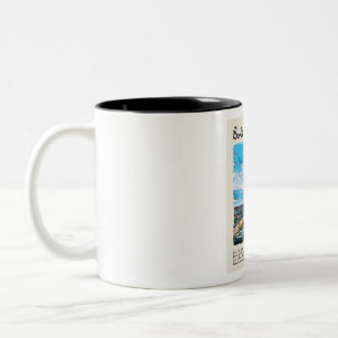 Caneca De Café Em Dois Tons Viagem de Berlin Vintage Watercolor