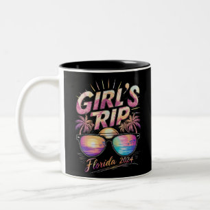 Caneca De Café Em Dois Tons Viagem de Meninas Flórida 2024 Fim de Semana de Pr