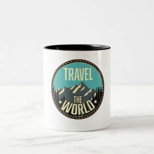 Caneca De Café Em Dois Tons Viagem do mundo