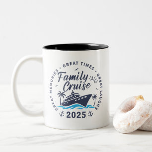 Caneca De Café Em Dois Tons Viagem em Cruzeiro de Família Personalizada Corres