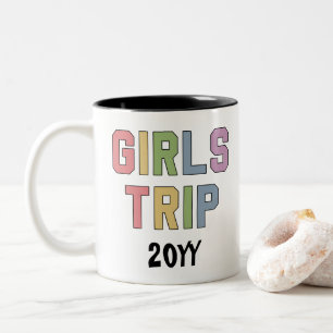 Caneca De Café Em Dois Tons Viagem Personalizada de Meninas Férias de Fim de S