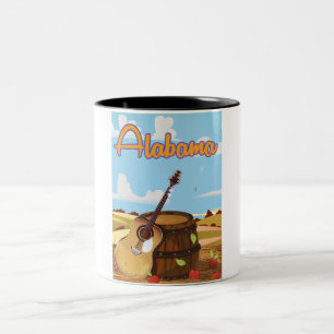 Caneca De Café Em Dois Tons Viagens vintage Alabama
