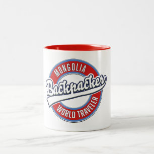 Caneca De Café Em Dois Tons viajante mundial mochileiro mongólia