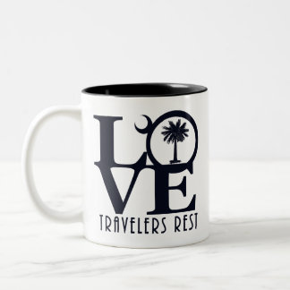 Caneca De Café Em Dois Tons Viajantes de amor descansam 11oz - Mug de café de