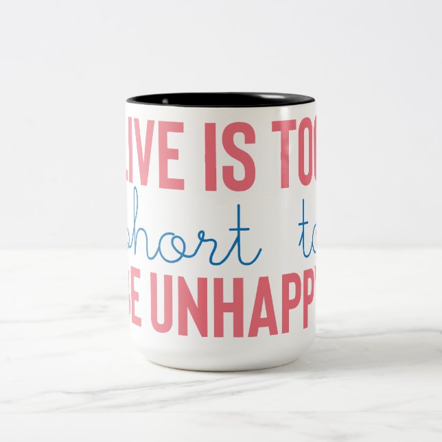 Caneca De Café Em Dois Tons Vibes Positivas | Citação Motivacional (Centro)