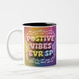 Caneca De Café Em Dois Tons "Vibes Positivas em Cada Sip"