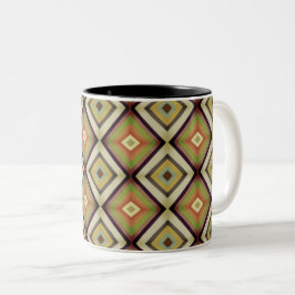 Caneca De Café Em Dois Tons Vibração Geométrica Moderno de Meados do Século 