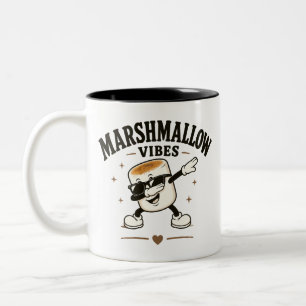 Caneca De Café Em Dois Tons Vibrações de marshmallow