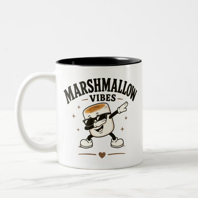 Caneca De Café Em Dois Tons Vibrações de marshmallow (Esquerda)