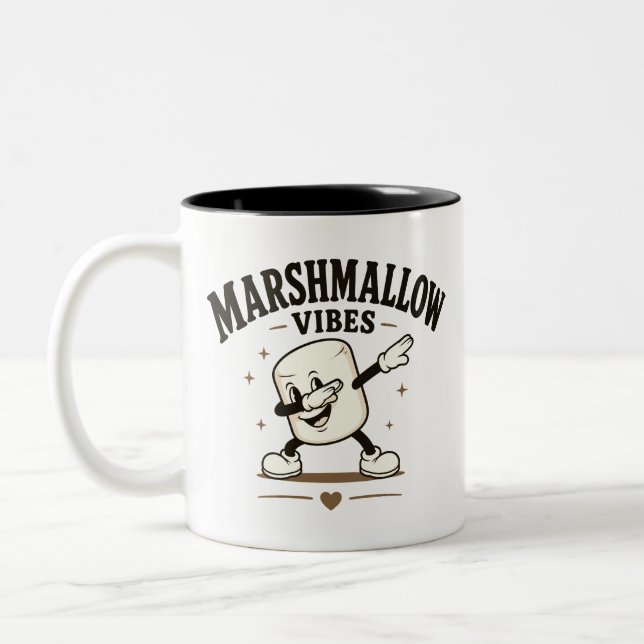 Caneca De Café Em Dois Tons Vibrações de marshmallow (Esquerda)