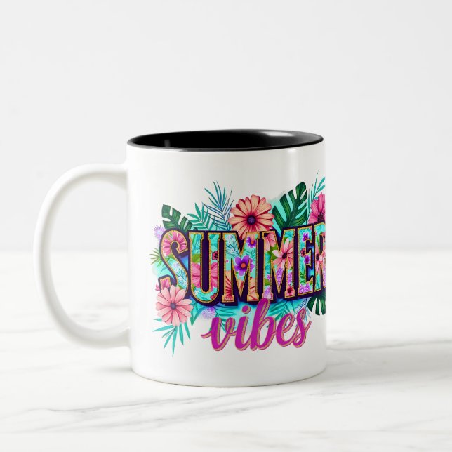 Caneca De Café Em Dois Tons Vibrações de Verão (Esquerda)