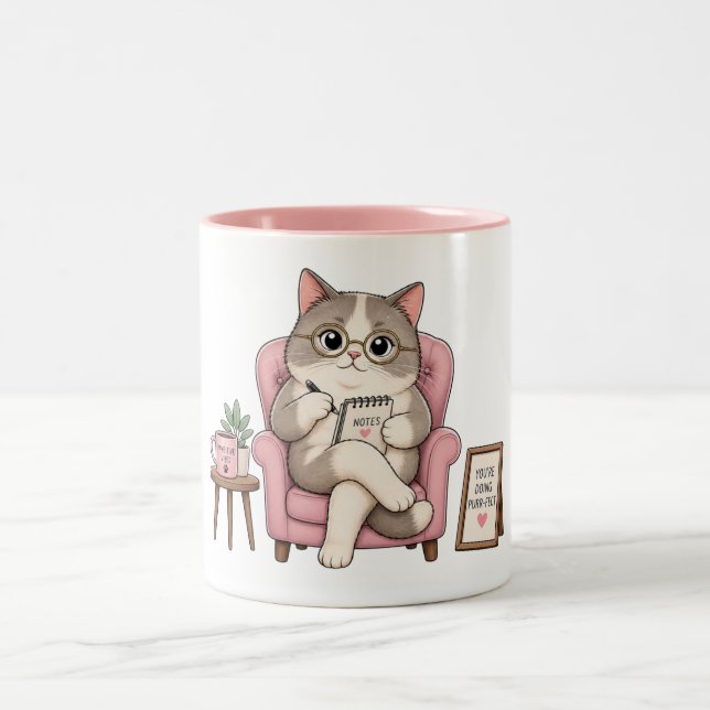 Caneca De Café Em Dois Tons Vibrações Pawsitivas (Centro)