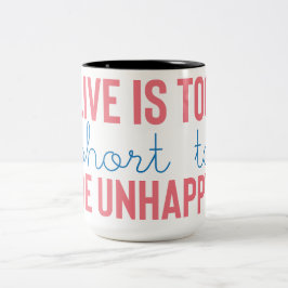 Caneca De Café Em Dois Tons Vibrações Positivas | Citação Motivacional