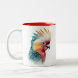 Caneca De Café Em Dois Tons Vibrant Parrot – Bold Tropical Bird Design