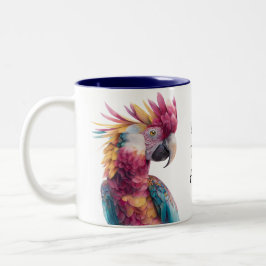 Caneca De Café Em Dois Tons Vibrant Parrot Colourful Tropical Bird Design