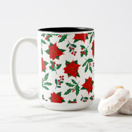 Caneca De Café Em Dois Tons Vibrant Xmas Floral