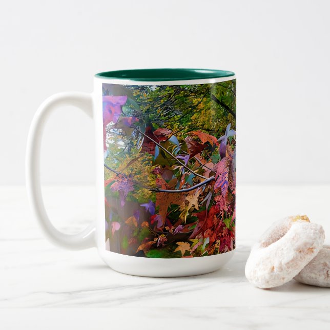 Caneca De Café Em Dois Tons Vibrante Foliage Mug (Com Donut)
