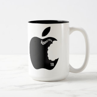 Caneca De Café Em Dois Tons Viciado a Apple