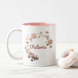 Caneca De Café Em Dois Tons Victoria Floral Mug