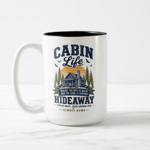 Caneca De Café Em Dois Tons Vida de Cabana Escondido