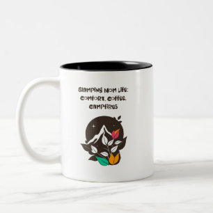 Caneca De Café Em Dois Tons Vida de Mãe Glamping Conforto Café Fogueiras