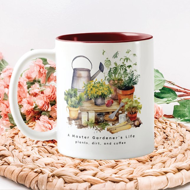 Caneca De Café Em Dois Tons Vida do Mestre Gardener (Criador carregado)
