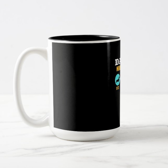 Caneca De Café Em Dois Tons Vida Engraçada Com Cão Dachshund (Esquerda)