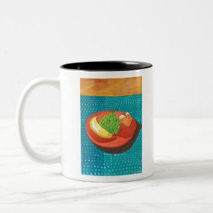 Caneca De Café Em Dois Tons Vida Estática - Fruta no Prato