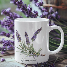 Caneca De Café Em Dois Tons Vida Herbal: Lavanda, personalizável