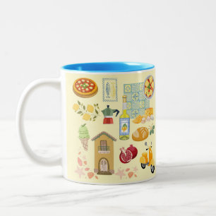 Caneca De Café Em Dois Tons Vida no Campo Itália