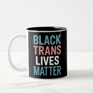 Caneca De Café Em Dois Tons Vidas de Apoio a Trans LGBTQ Preto Importam Transg