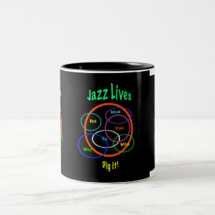 Caneca De Café Em Dois Tons Vidas do jazz