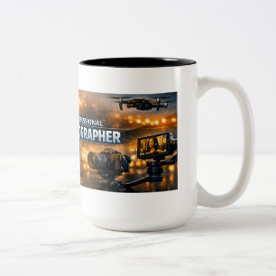 Caneca De Café Em Dois Tons Videógrafo com ação