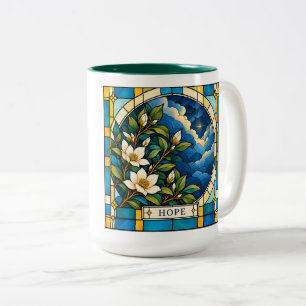Caneca De Café Em Dois Tons Vidro Colorido Esperança