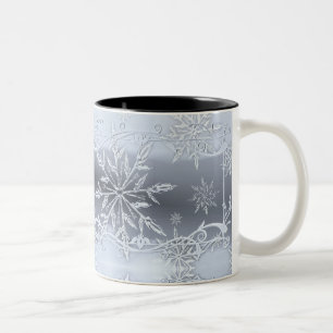 Caneca De Café Em Dois Tons Vidro de flocos de neve geométricos de Abstrato a