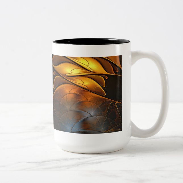 Caneca De Café Em Dois Tons Vidro e ouro (Direita)