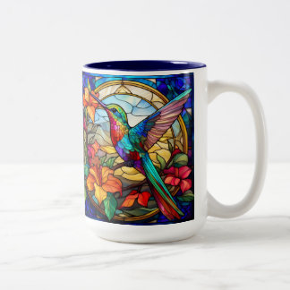 Caneca De Café Em Dois Tons Vidro Estido Hummingbird Direita