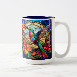 Caneca De Café Em Dois Tons Vidro Estido Hummingbird Direita