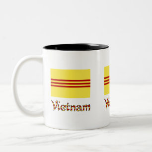 Caneca De Café Em Dois Tons Vietnã e Bandeira do Vietnã do Sul 3