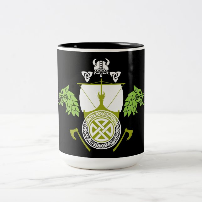 Caneca De Café Em Dois Tons Viking Norsêmen (Centro)