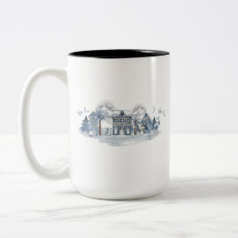 Caneca De Café Em Dois Tons Vila do País das Maravilhas de Inverno