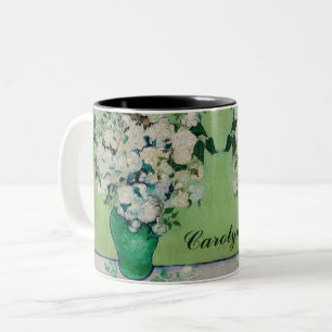 Caneca De Café Em Dois Tons Vincent Van Gogh Rosa Nome Personalizado Verde