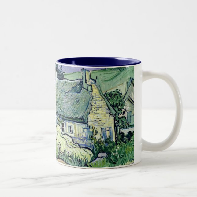 Caneca De Café Em Dois Tons Vincent van Gogh | Thatched casas de campo em (Direita)