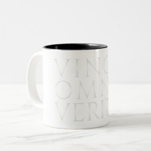 Caneca De Café Em Dois Tons VINCIT OMNIA VERITAS - Lata leve de café de dois